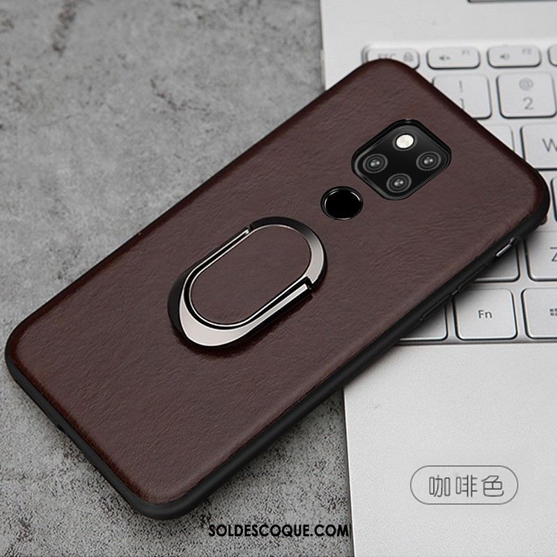 Coque Huawei Mate 20 X Téléphone Portable Étui En Cuir Cuir Véritable Marron Pas Cher