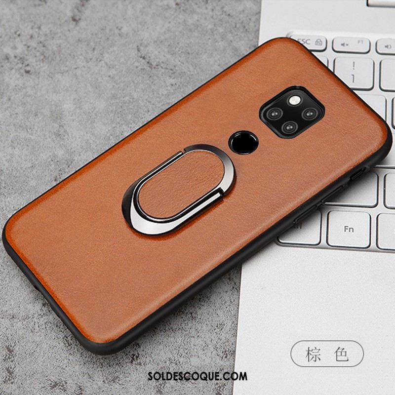 Coque Huawei Mate 20 X Téléphone Portable Étui En Cuir Cuir Véritable Marron Pas Cher