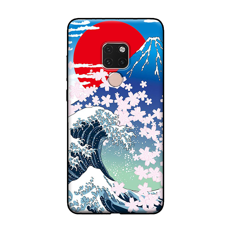 Coque Huawei Mate 20 X Vent Bleu Sakura Fluide Doux Téléphone Portable Pas Cher