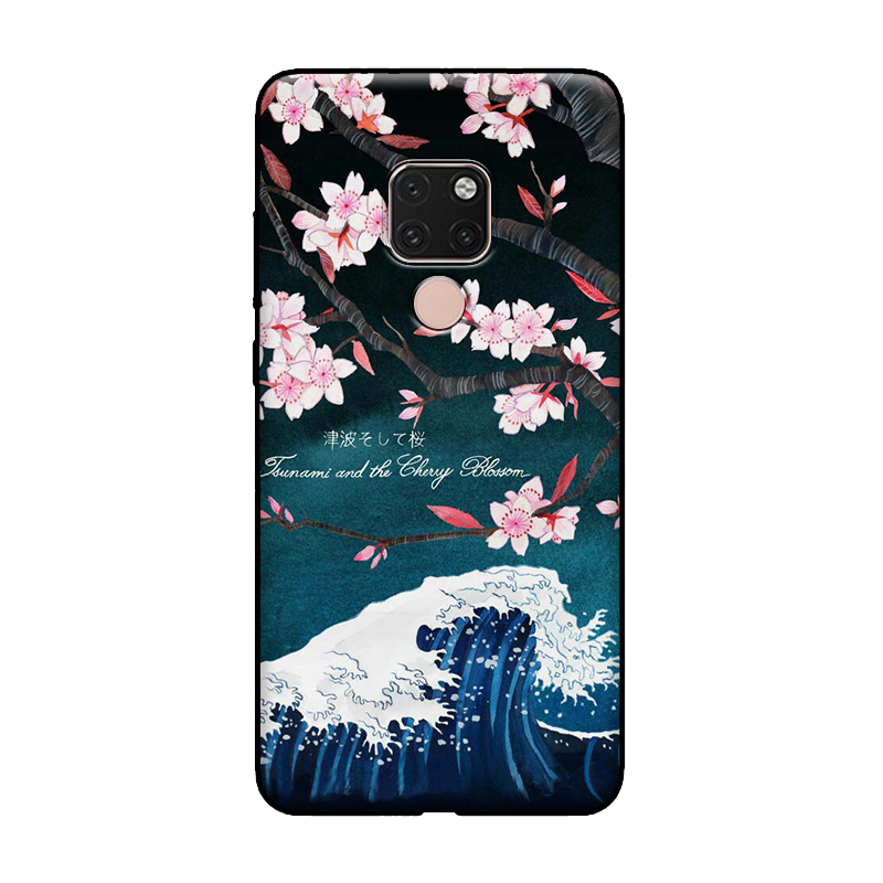 Coque Huawei Mate 20 X Vent Bleu Sakura Fluide Doux Téléphone Portable Pas Cher