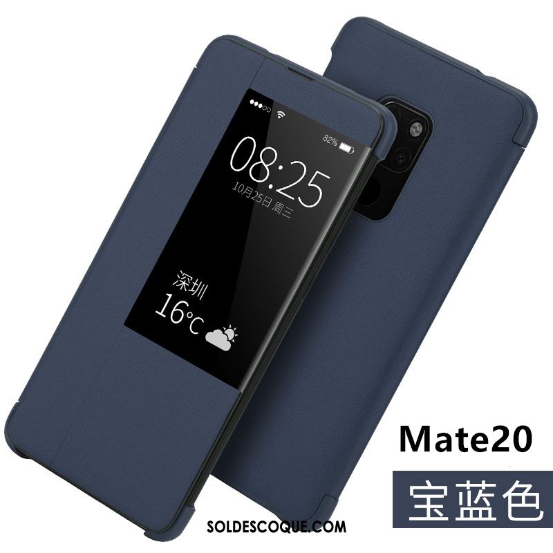 Coque Huawei Mate 20 Étui En Cuir Clamshell Téléphone Portable Cuir Véritable Protection France