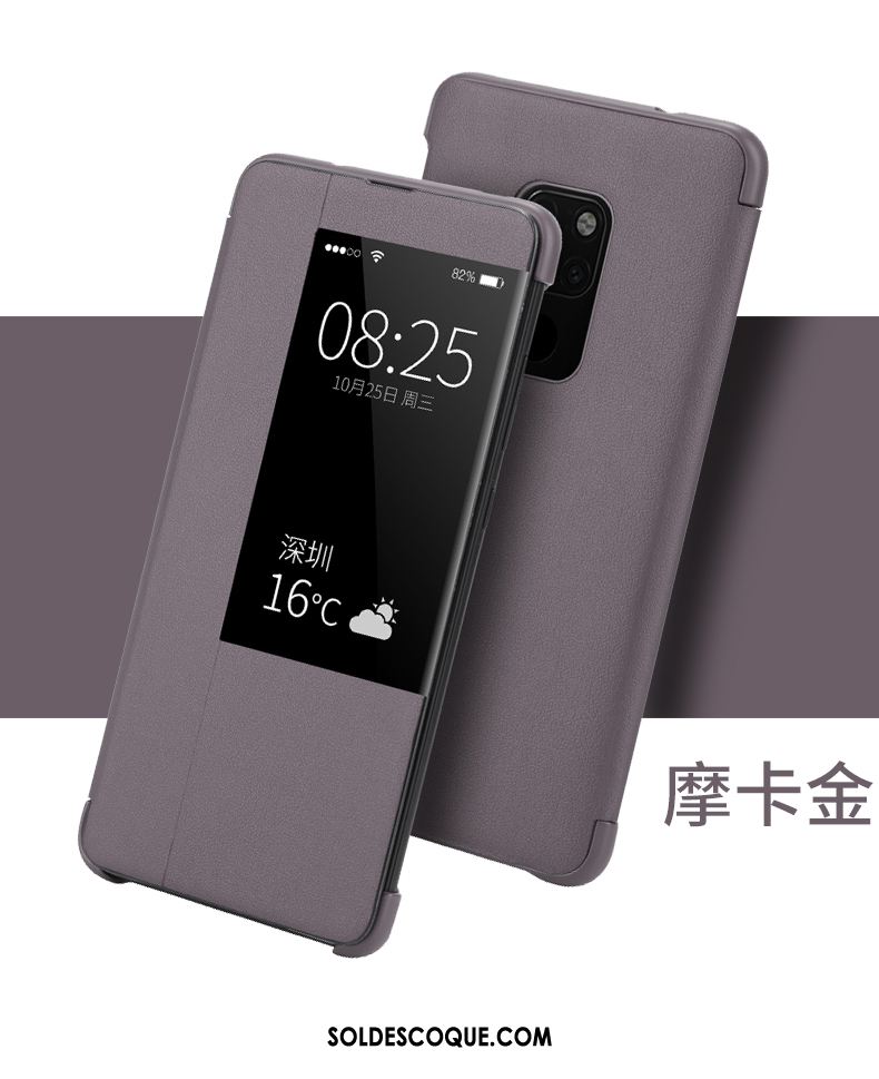 Coque Huawei Mate 20 Étui En Cuir Clamshell Téléphone Portable Cuir Véritable Protection France