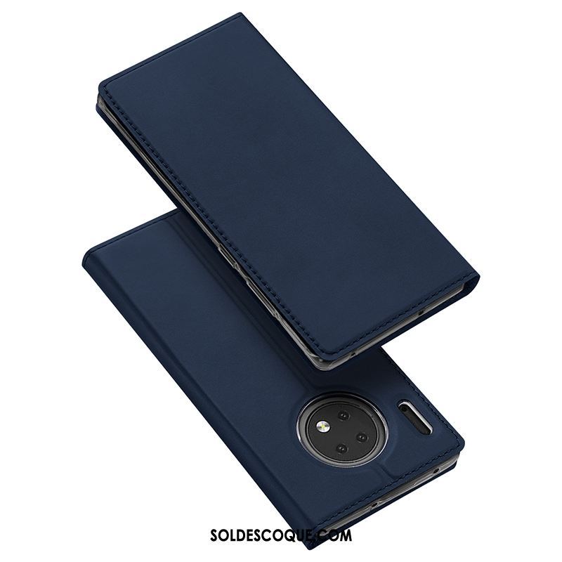 Coque Huawei Mate 30 Carte Bleu Étui En Cuir Protection Nouveau Soldes