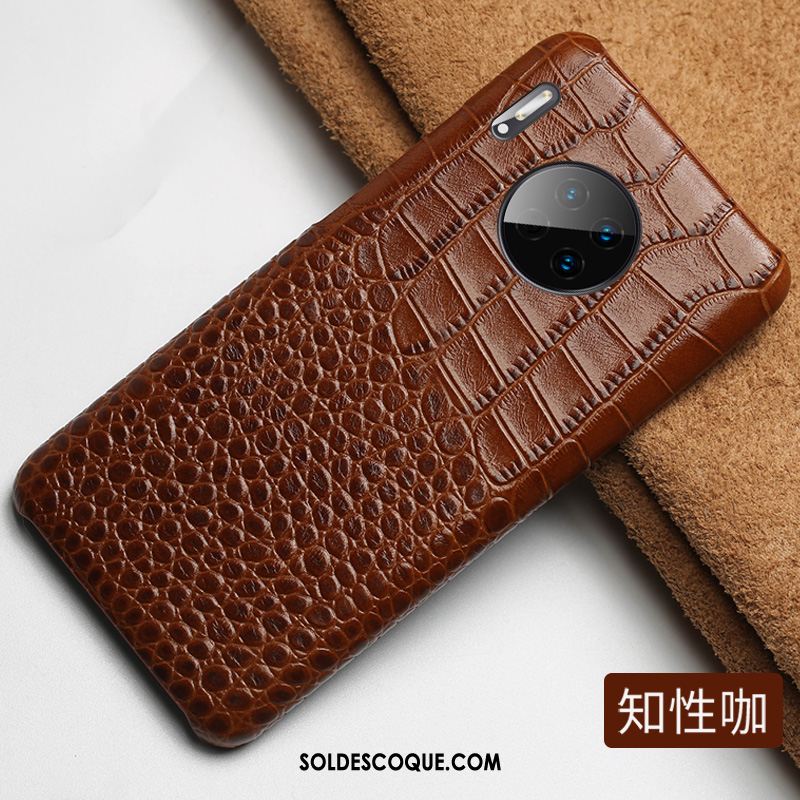 Coque Huawei Mate 30 Crocodile Modèle Classic Protection Noir Téléphone Portable Housse Pas Cher