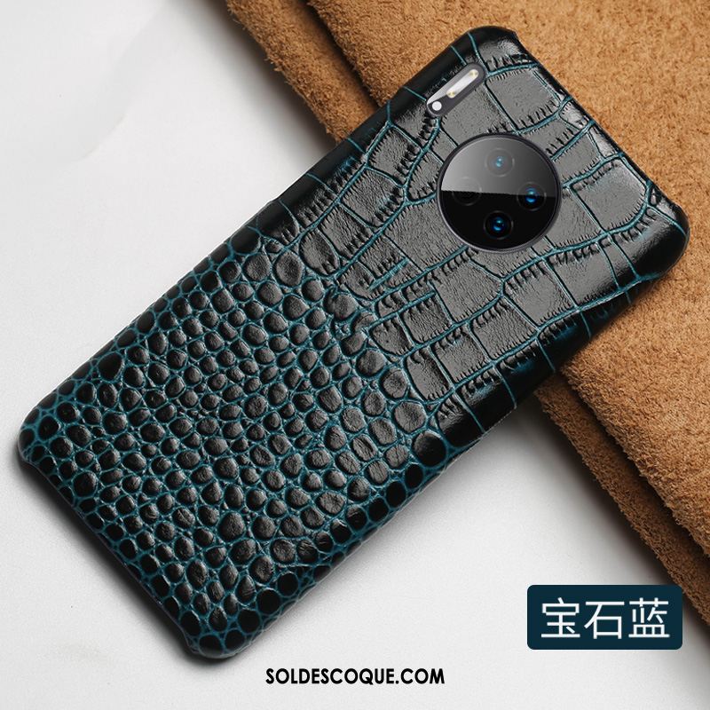 Coque Huawei Mate 30 Crocodile Modèle Classic Protection Noir Téléphone Portable Housse Pas Cher