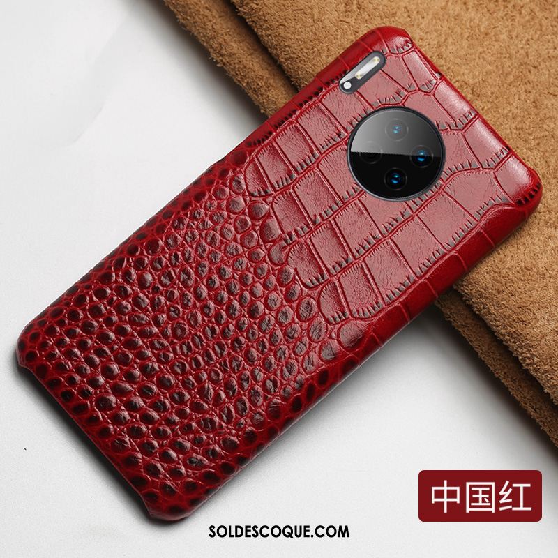 Coque Huawei Mate 30 Crocodile Modèle Classic Protection Noir Téléphone Portable Housse Pas Cher