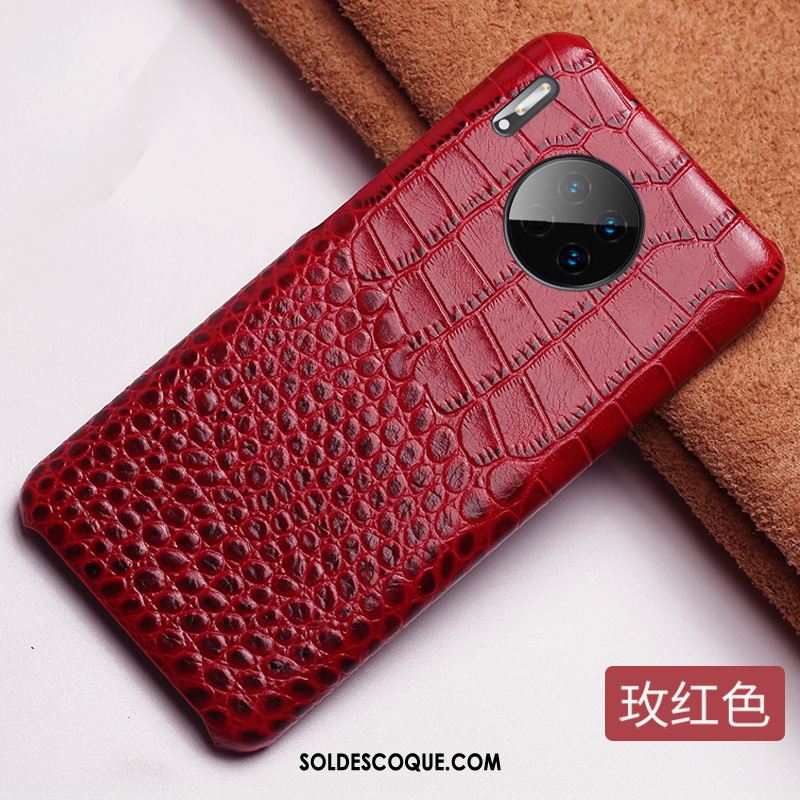 Coque Huawei Mate 30 Crocodile Modèle Classic Protection Noir Téléphone Portable Housse Pas Cher