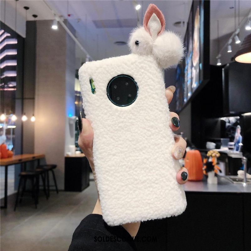 Coque Huawei Mate 30 Pro Blanc Peluche Tout Compris Tendance Téléphone Portable Pas Cher