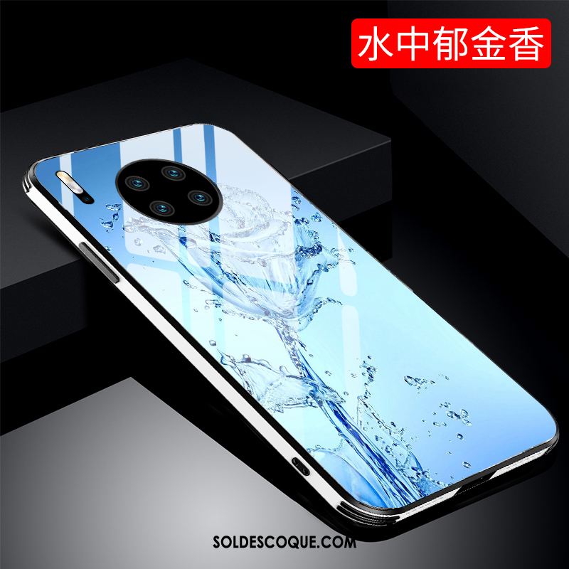 Coque Huawei Mate 30 Pro Bleu Miroir Luxe Nouveau Téléphone Portable Pas Cher