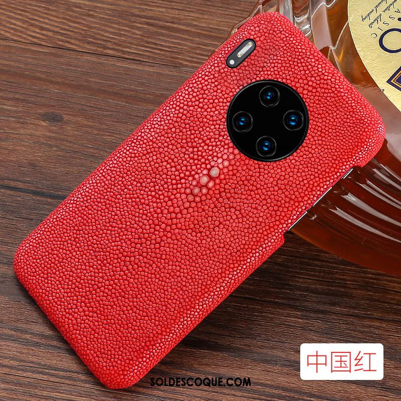 Coque Huawei Mate 30 Pro Cuir Véritable Créatif Personnalité Rouge Sac Pas Cher