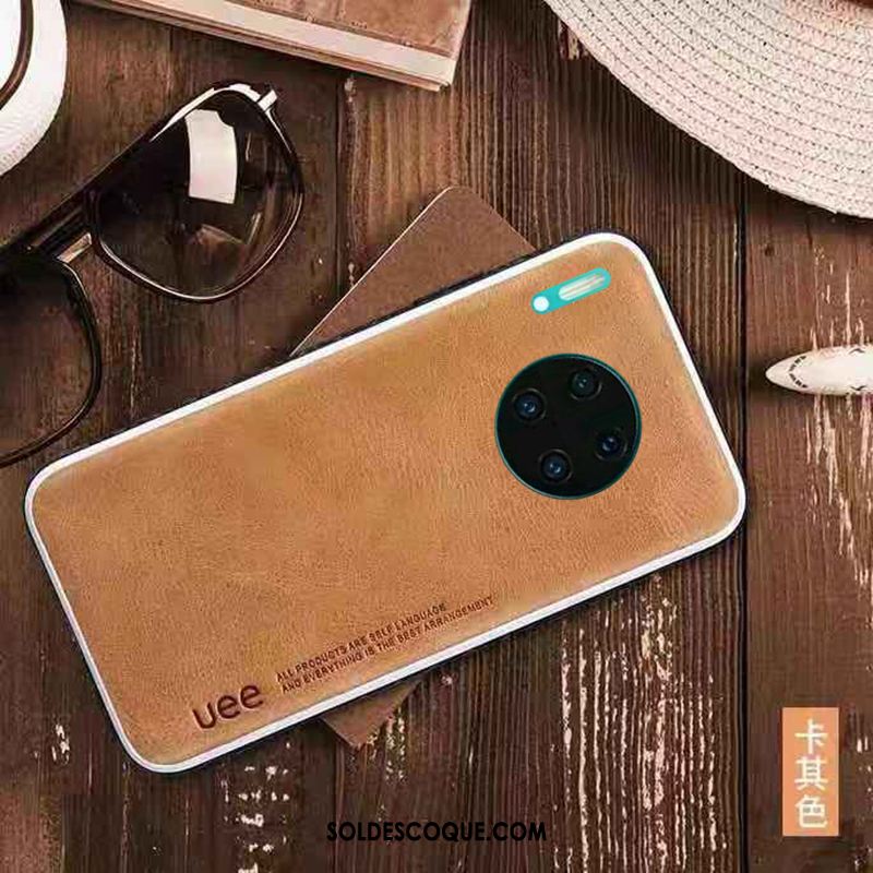 Coque Huawei Mate 30 Pro Cuir Véritable Marque De Tendance Téléphone Portable Incassable Étui En Cuir Pas Cher