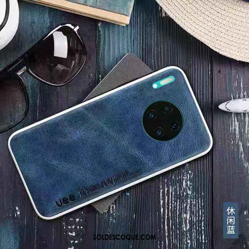 Coque Huawei Mate 30 Pro Cuir Véritable Marque De Tendance Téléphone Portable Incassable Étui En Cuir Pas Cher