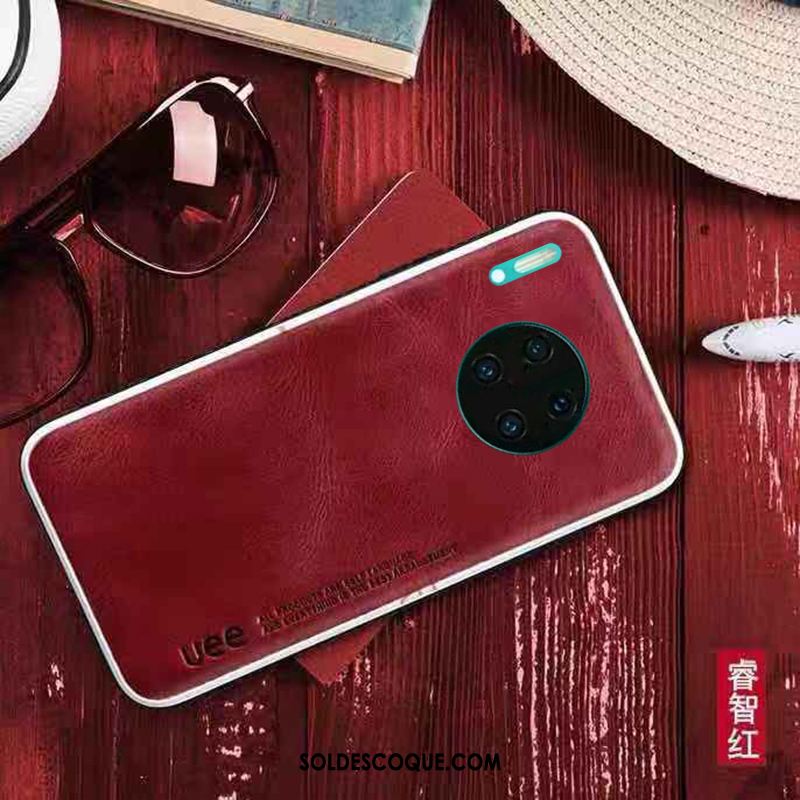 Coque Huawei Mate 30 Pro Cuir Véritable Marque De Tendance Téléphone Portable Incassable Étui En Cuir Pas Cher