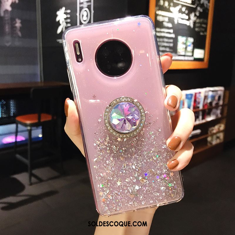 Coque Huawei Mate 30 Pro Fluide Doux Anneau Luxe Rose Tout Compris Pas Cher