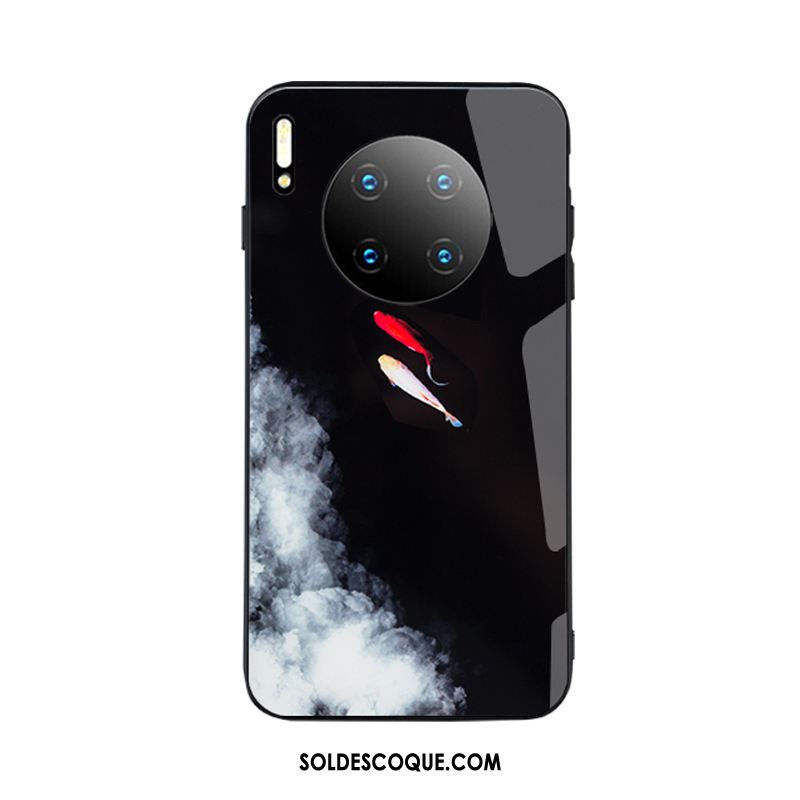 Coque Huawei Mate 30 Pro Net Rouge Tempérer Créatif Vent Étui Pas Cher