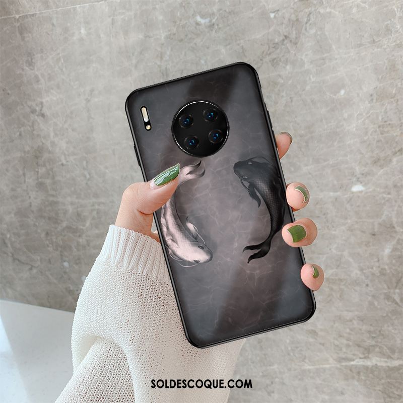 Coque Huawei Mate 30 Pro Personnalité Noir Tendance Mode Dessin Animé Pas Cher