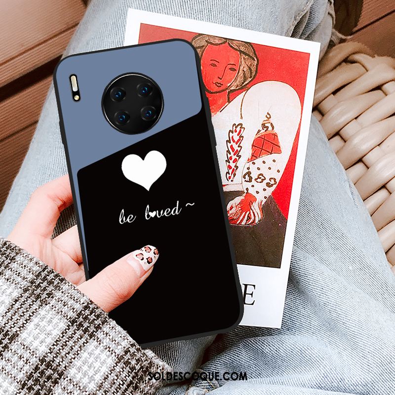 Coque Huawei Mate 30 Pro Personnalité Noir Tendance Mode Dessin Animé Pas Cher