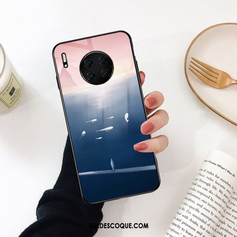 Coque Huawei Mate 30 Pro Personnalité Noir Tendance Mode Dessin Animé Pas Cher