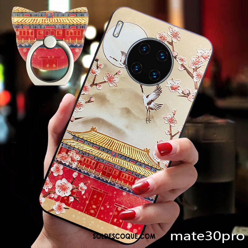 Coque Huawei Mate 30 Pro Personnalité Rouge Style Chinois Palais Vintage En Vente
