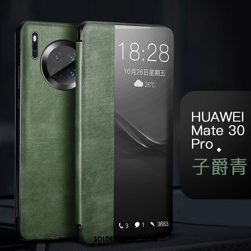 Coque Huawei Mate 30 Pro Protection Cuir Nouveau Incassable Cuir Véritable Housse Soldes