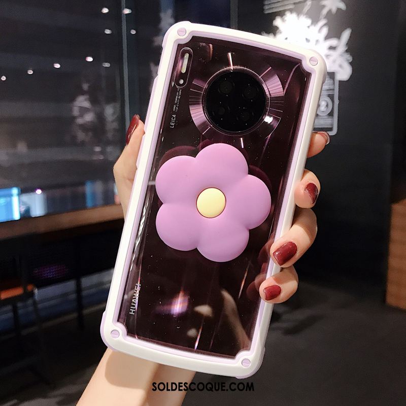 Coque Huawei Mate 30 Pro Simple Rose Support Transparent Difficile Housse En Ligne