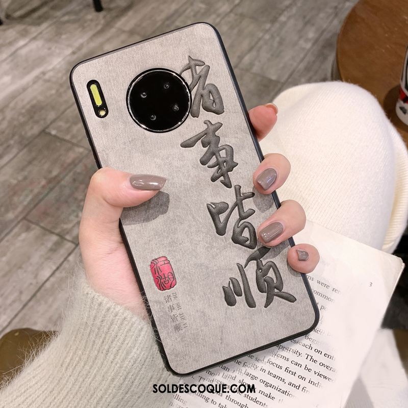 Coque Huawei Mate 30 Pro Style Chinois Silicone En Denim Protection Modèle Fleurie Soldes