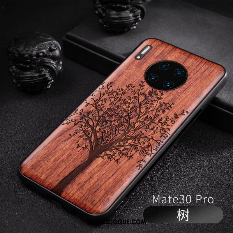 Coque Huawei Mate 30 Pro Téléphone Portable Nouveau Créatif En Bois Personnalité Housse Soldes