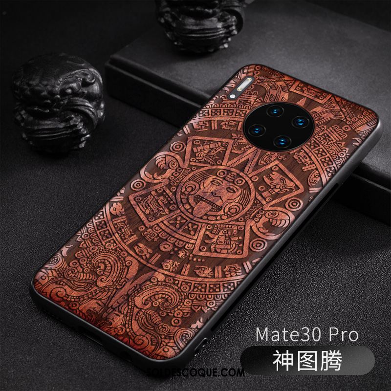 Coque Huawei Mate 30 Pro Téléphone Portable Nouveau Créatif En Bois Personnalité Housse Soldes