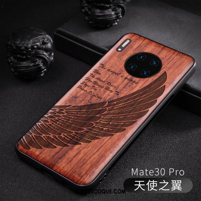 Coque Huawei Mate 30 Pro Téléphone Portable Nouveau Créatif En Bois Personnalité Housse Soldes