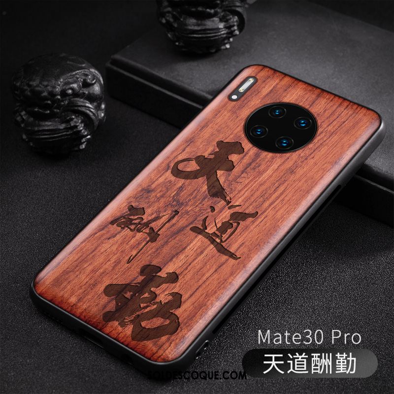 Coque Huawei Mate 30 Pro Téléphone Portable Nouveau Créatif En Bois Personnalité Housse Soldes