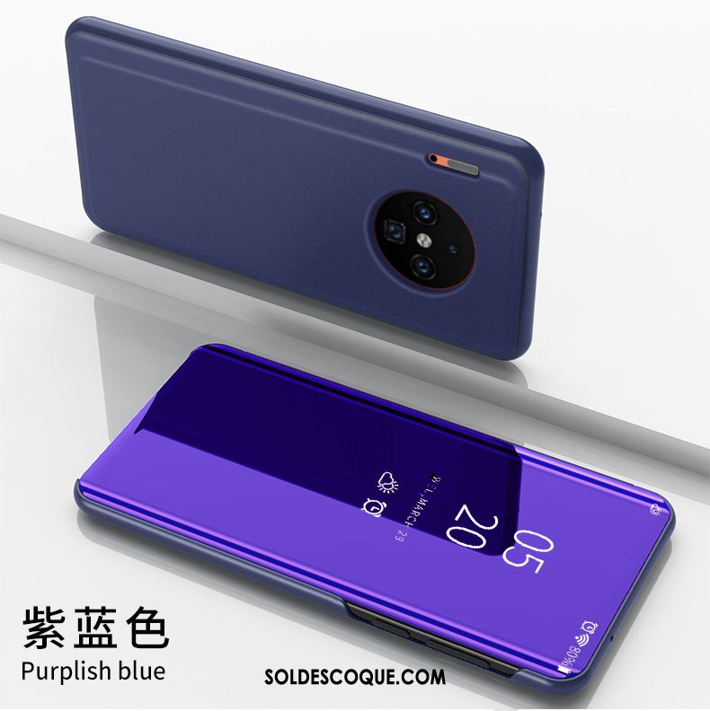 Coque Huawei Mate 30 Pro Étui En Cuir Miroir Téléphone Portable Support Protection En Vente