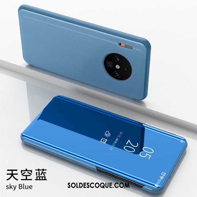 Coque Huawei Mate 30 Pro Étui En Cuir Miroir Téléphone Portable Support Protection En Vente