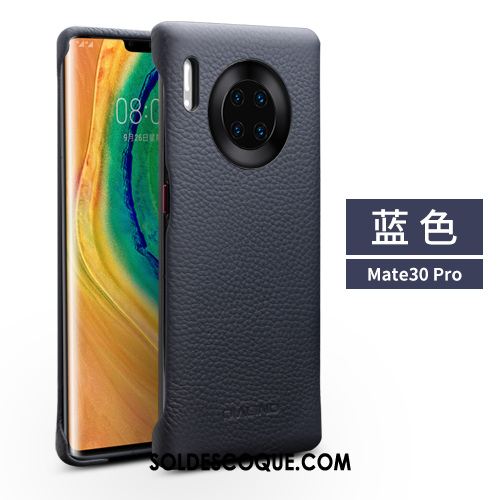 Coque Huawei Mate 30 Pro Étui En Cuir Mode Couvercle Arrière Téléphone Portable Rouge Pas Cher