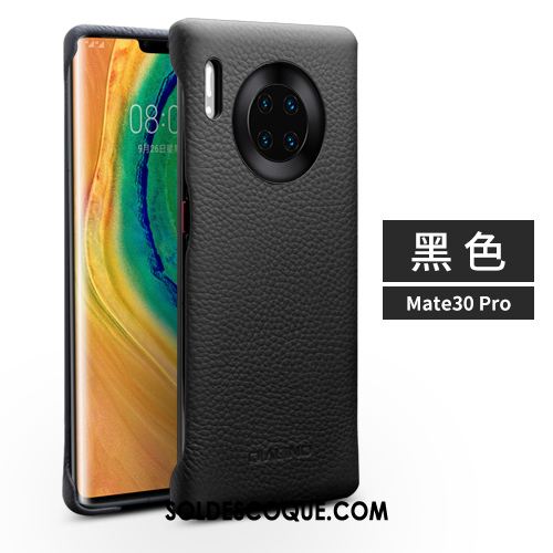 Coque Huawei Mate 30 Pro Étui En Cuir Mode Couvercle Arrière Téléphone Portable Rouge Pas Cher