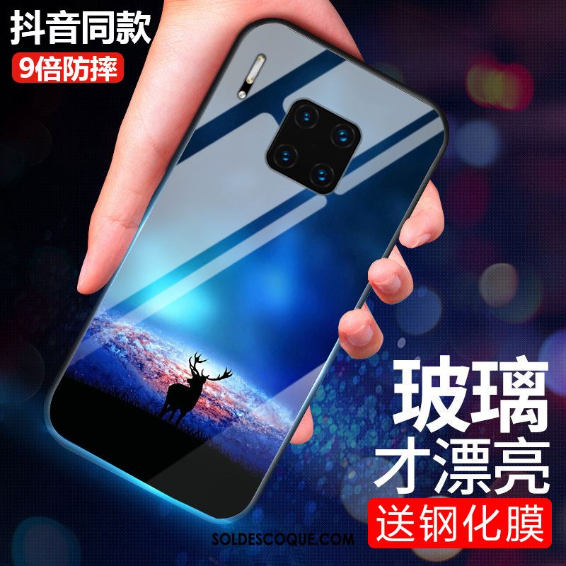 Coque Huawei Mate 30 Rs Bleu Téléphone Portable Étui Protection Verre Pas Cher