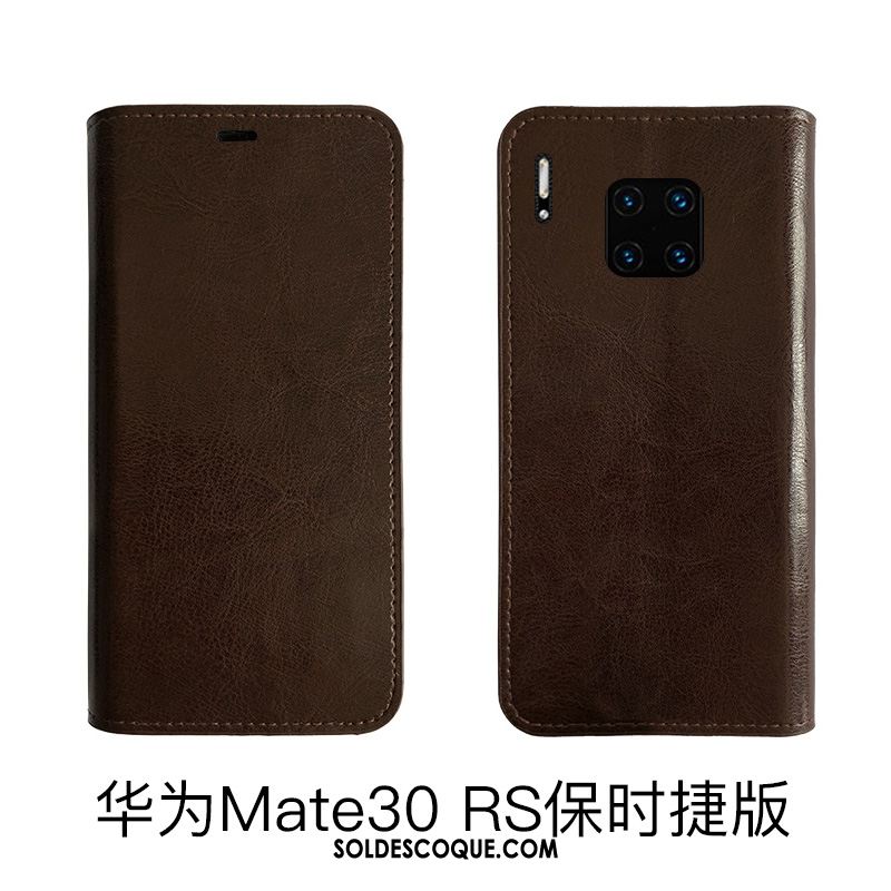 Coque Huawei Mate 30 Rs Bovins Étui Cuir Véritable Étui En Cuir Protection Soldes