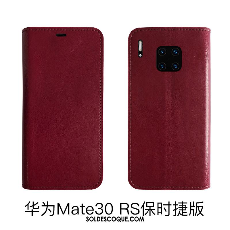 Coque Huawei Mate 30 Rs Bovins Étui Cuir Véritable Étui En Cuir Protection Soldes