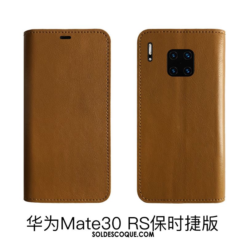 Coque Huawei Mate 30 Rs Bovins Étui Cuir Véritable Étui En Cuir Protection Soldes