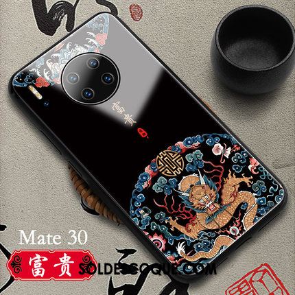 Coque Huawei Mate 30 Téléphone Portable Style Chinois Blanc Verre Authentique Soldes