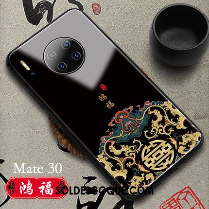 Coque Huawei Mate 30 Téléphone Portable Style Chinois Blanc Verre Authentique Soldes