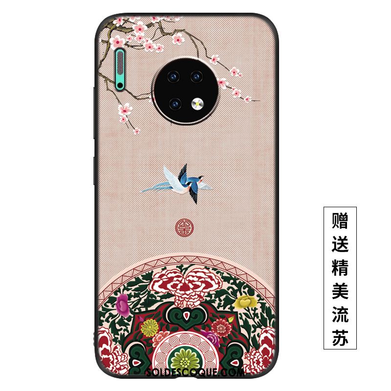 Coque Huawei Mate 30 Vintage Protection Vent Incassable Rose En Ligne