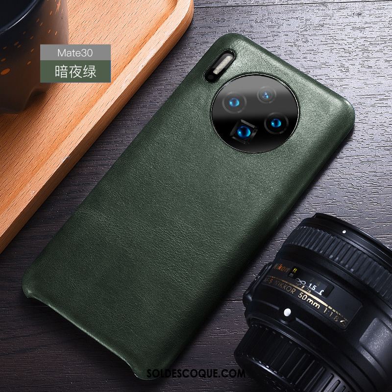 Coque Huawei Mate 30 Étui Personnalité Téléphone Portable Bleu Étui En Cuir Pas Cher