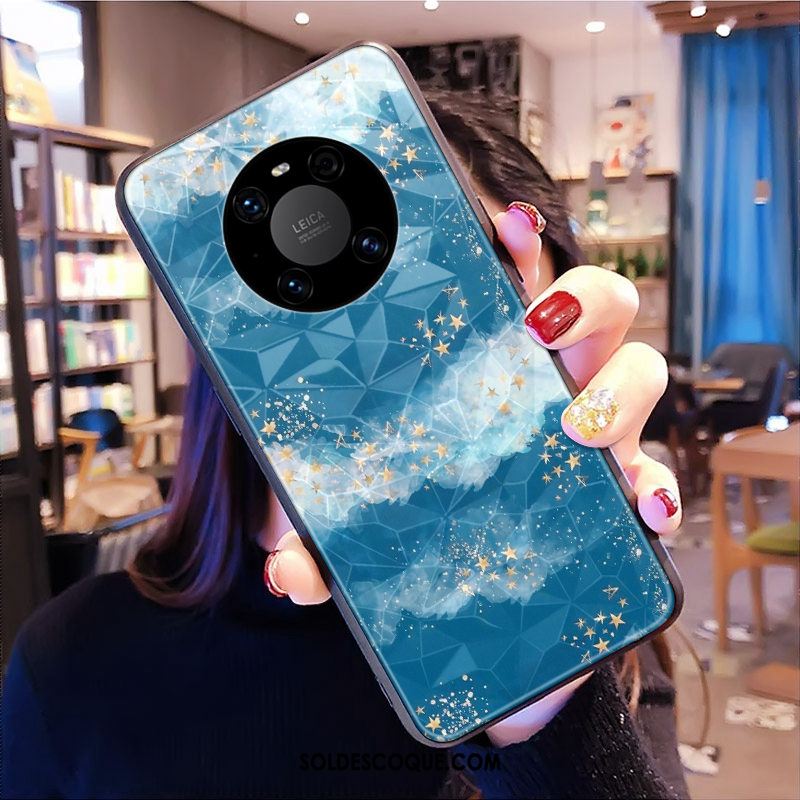 Coque Huawei Mate 40 Bleu Vent Modèle Fleurie Téléphone Portable Losange En Ligne