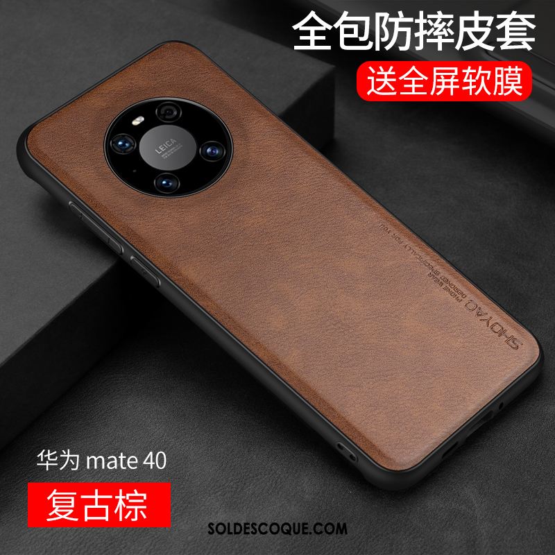 Coque Huawei Mate 40 Incassable Tendance Étui En Cuir Protection Fluide Doux Pas Cher