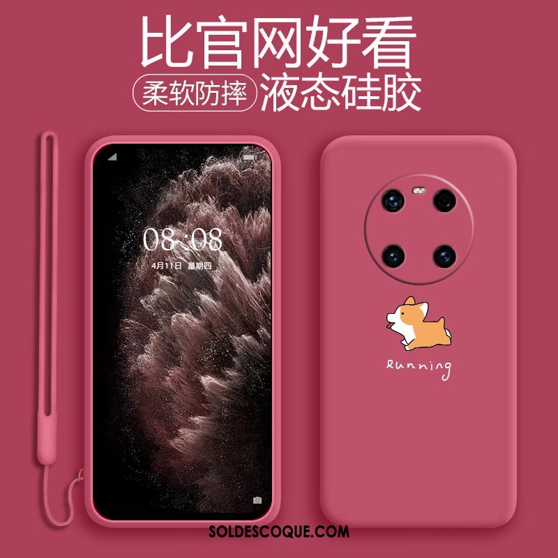 Coque Huawei Mate 40 Pro Net Rouge Charmant Silicone Téléphone Portable Dessin Animé En Ligne