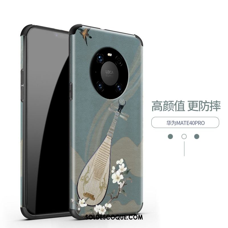 Coque Huawei Mate 40 Pro Vent Fluide Doux Téléphone Portable Étui Style Chinois Housse Soldes