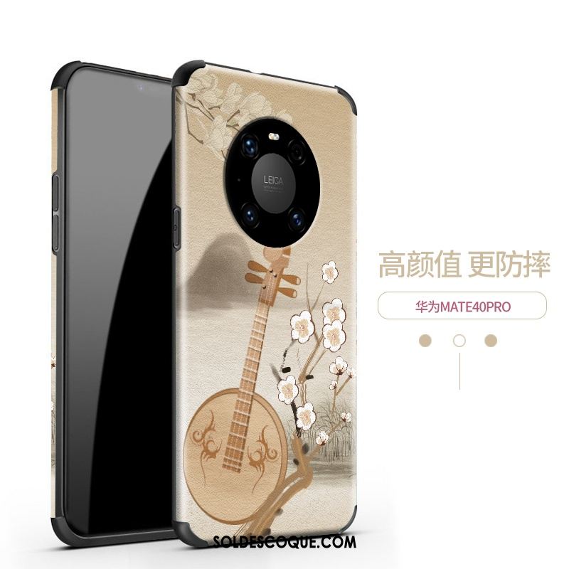 Coque Huawei Mate 40 Pro Vent Fluide Doux Téléphone Portable Étui Style Chinois Housse Soldes