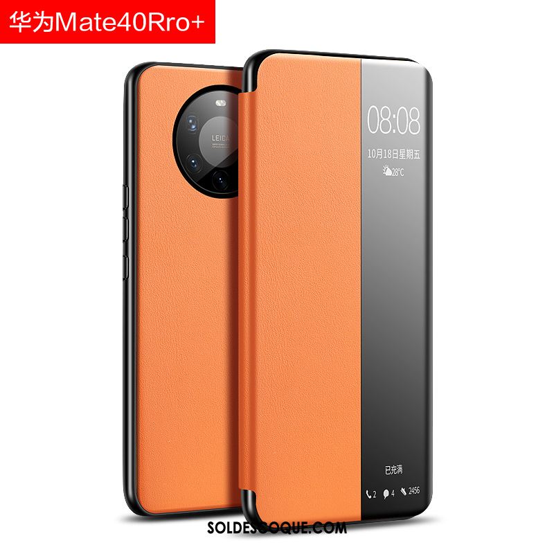 Coque Huawei Mate 40 Pro+ Étui En Cuir Windows Dormance Tout Compris Protection En Vente