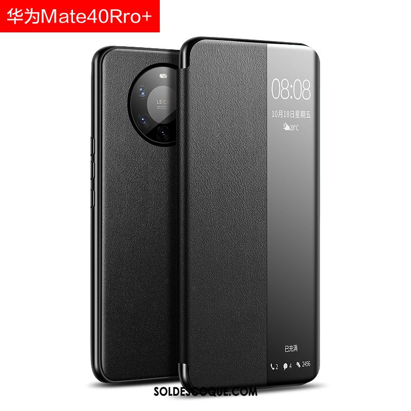 Coque Huawei Mate 40 Pro+ Étui En Cuir Windows Dormance Tout Compris Protection En Vente