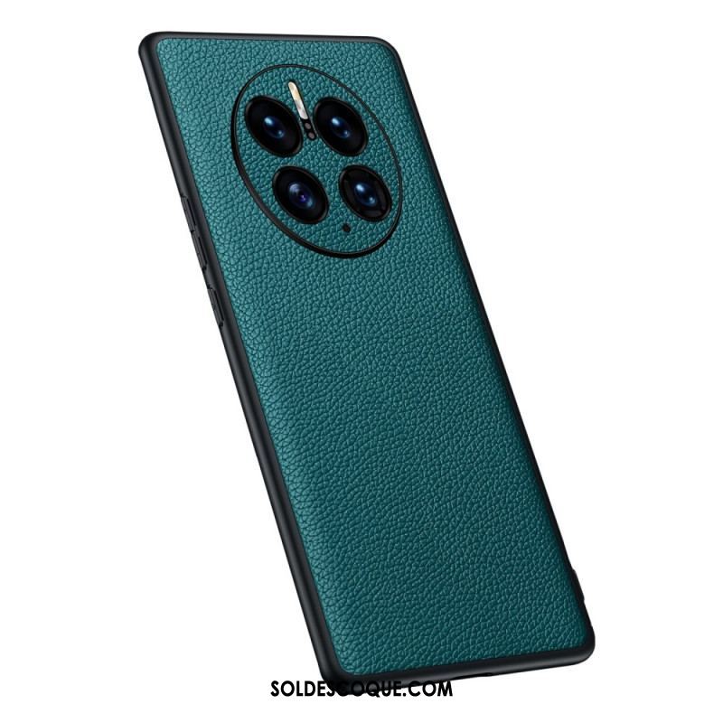 Coque Huawei Mate 50 Pro Véritable Cuir Litchi